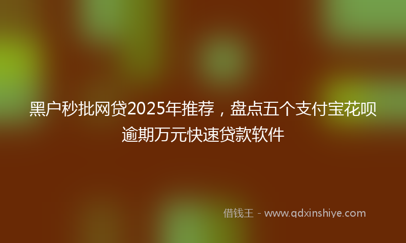 黑户秒批网贷2025年推荐，盘点五个支付宝花呗逾期万元快速贷款软件
