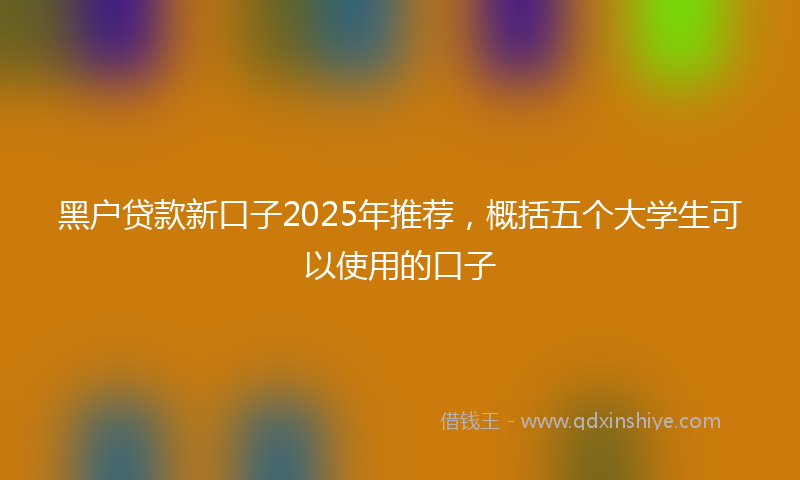黑户贷款新口子2025年推荐，概括五个大学生可以使用的口子