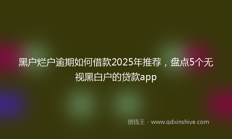 黑户烂户逾期如何借款2025年推荐，盘点5个无视黑白户的贷款app