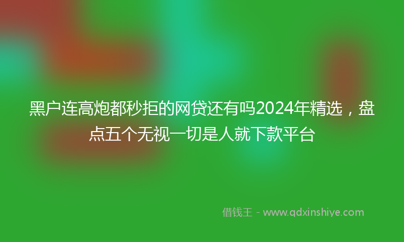 黑户连高炮都秒拒的网贷还有吗2024年精选，盘点五个无视一切是人就下款平台