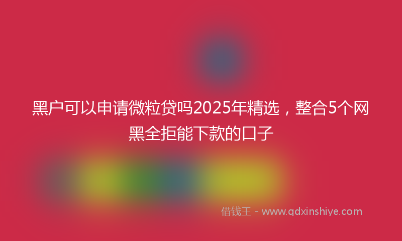 黑户可以申请微粒贷吗2025年精选，整合5个网黑全拒能下款的口子