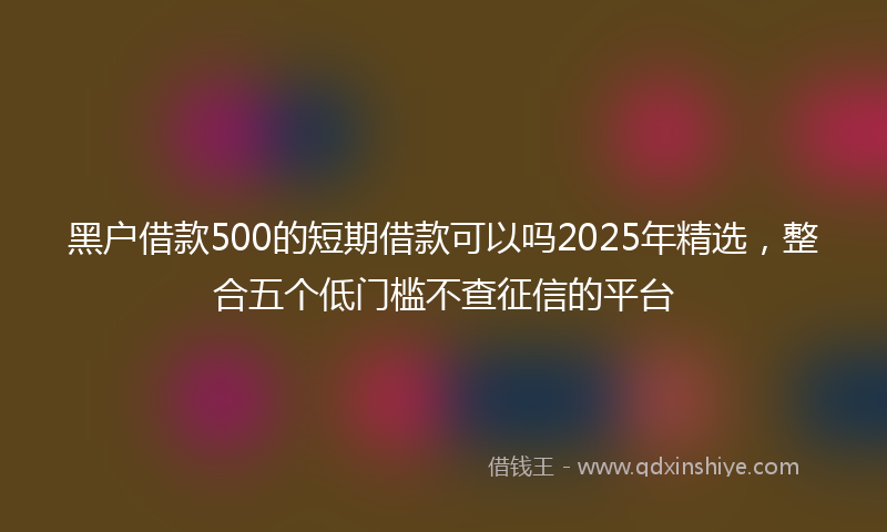 黑户借款500的短期借款可以吗2025年精选，整合五个低门槛不查征信的平台
