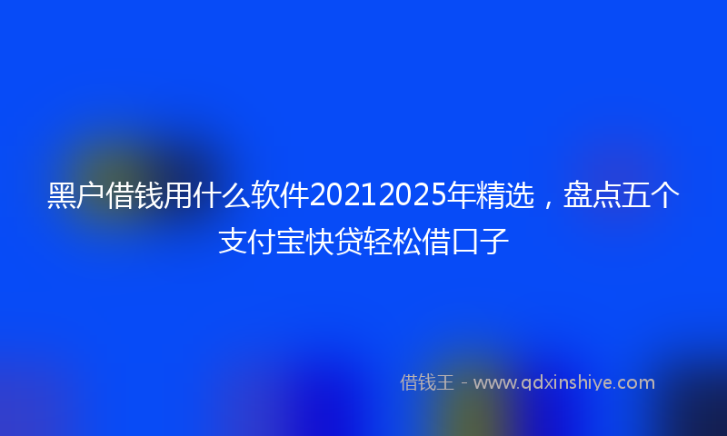 黑户借钱用什么软件20212025年精选，盘点五个支付宝快贷轻松借口子