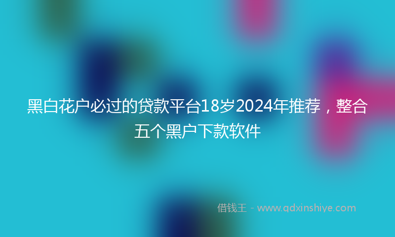 黑白花户必过的贷款平台18岁2024年推荐，整合五个黑户下款软件