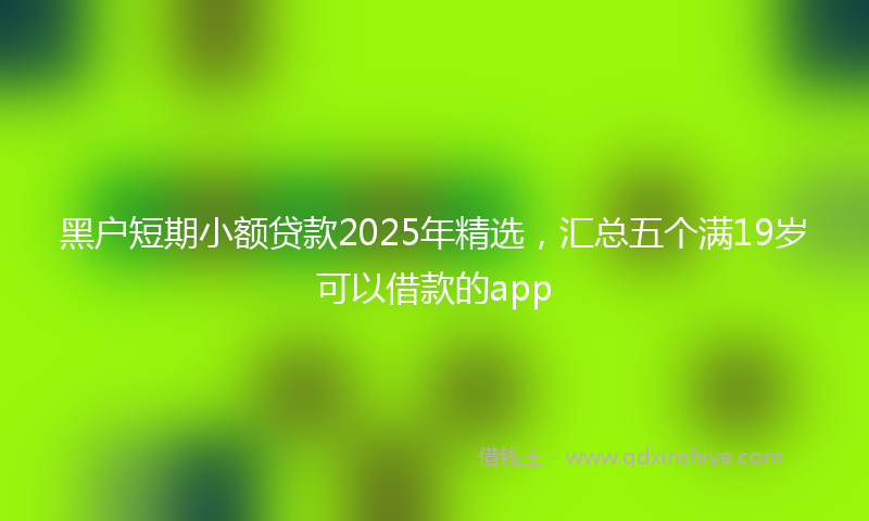 黑户短期小额贷款2025年精选，汇总五个满19岁可以借款的app