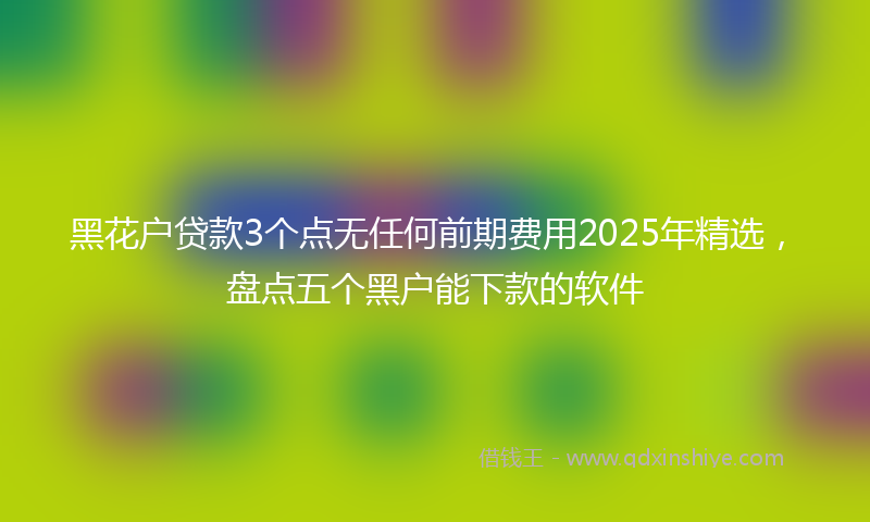 黑花户贷款3个点无任何前期费用2025年精选，盘点五个黑户能下款的软件