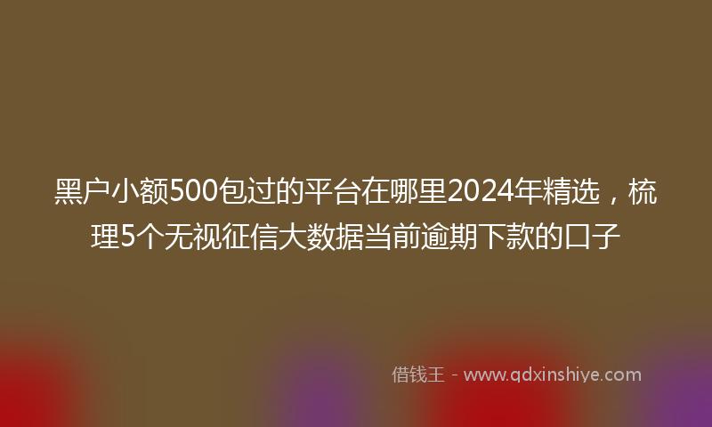 黑户小额500包过的平台在哪里2024年精选，梳理5个无视征信大数据当前逾期下款的口子