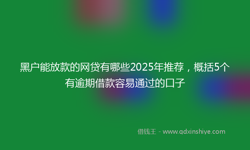 黑户能放款的网贷有哪些2025年推荐，概括5个有逾期借款容易通过的口子
