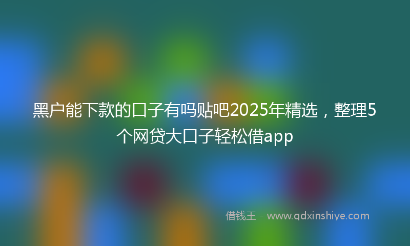 黑户能下款的口子有吗贴吧2025年精选，整理5个网贷大口子轻松借app