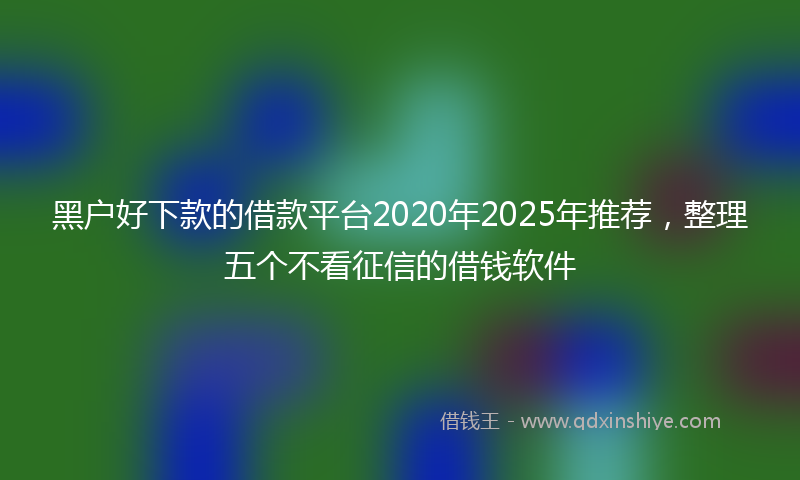 黑户好下款的借款平台2020年2025年推荐，整理五个不看征信的借钱软件