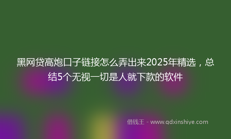 黑网贷高炮口子链接怎么弄出来2025年精选，总结5个无视一切是人就下款的软件