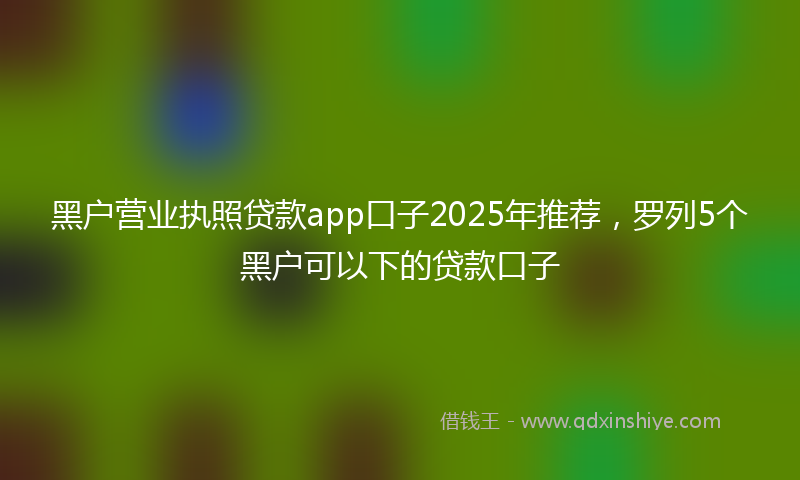黑户营业执照贷款app口子2025年推荐，罗列5个黑户可以下的贷款口子