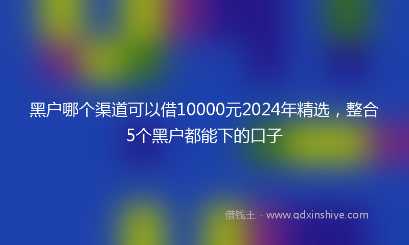 黑户哪个渠道可以借10000元2024年精选，整合5个黑户都能下的口子