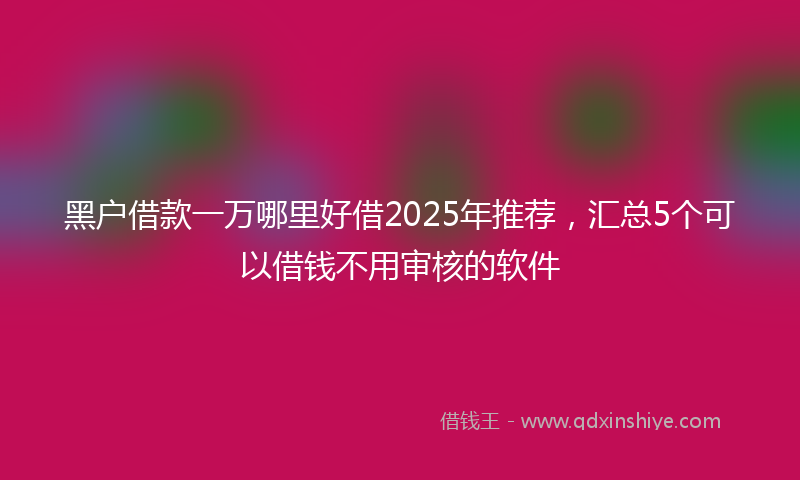 黑户借款一万哪里好借2025年推荐，汇总5个可以借钱不用审核的软件