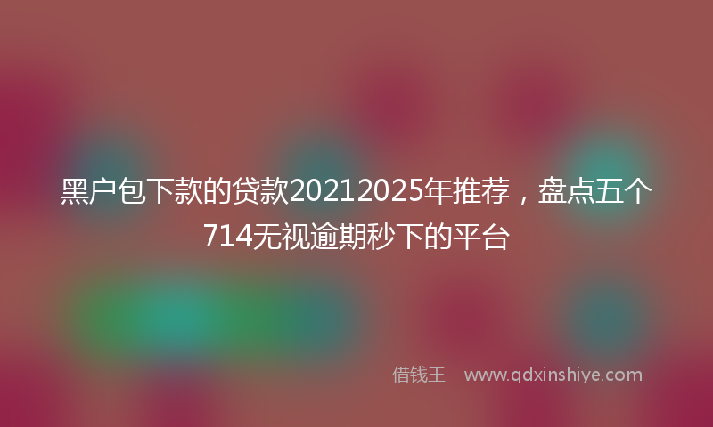 黑户包下款的贷款20212025年推荐，盘点五个714无视逾期秒下的平台