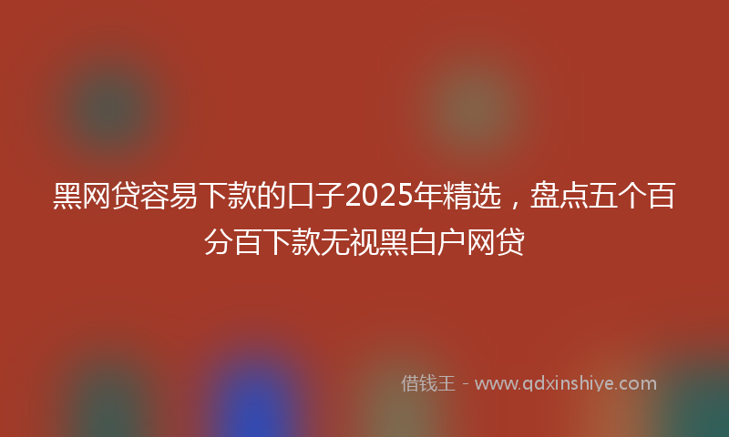 黑网贷容易下款的口子2025年精选，盘点五个百分百下款无视黑白户网贷