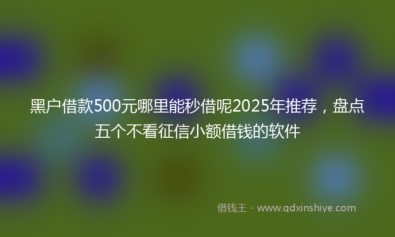 黑户借款500元哪里能秒借呢2025年推荐，盘点五个不看征信小额借钱的软件