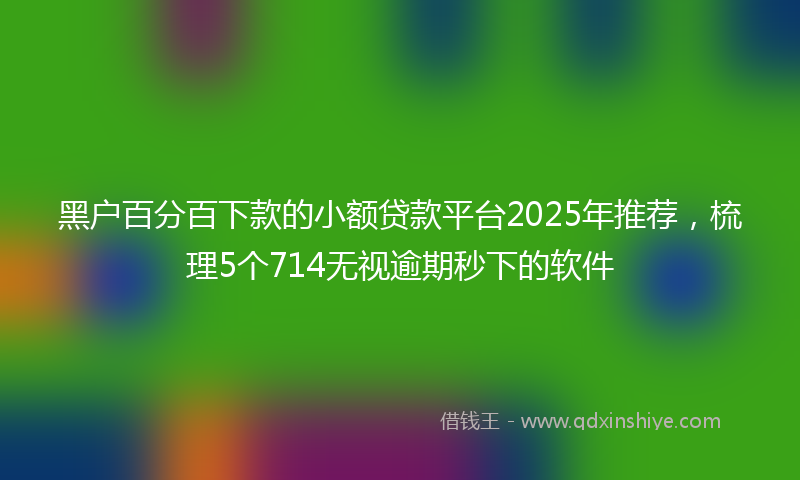 黑户百分百下款的小额贷款平台2025年推荐，梳理5个714无视逾期秒下的软件