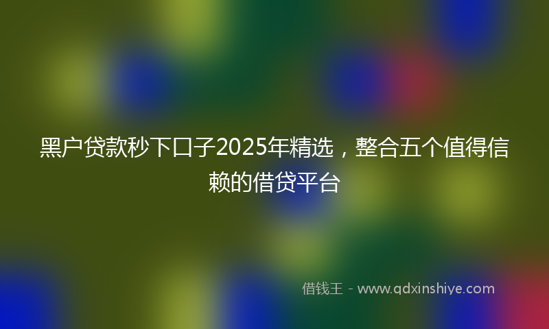 黑户贷款秒下口子2025年精选，整合五个值得信赖的借贷平台