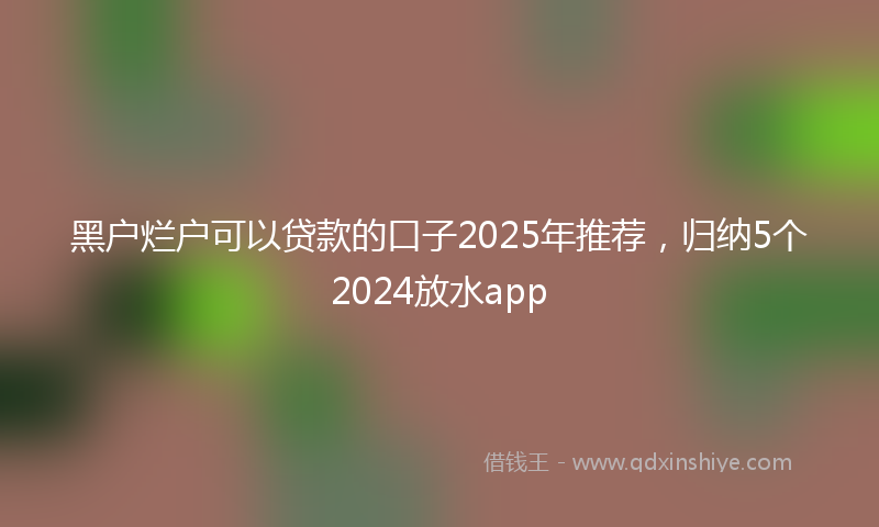 黑户烂户可以贷款的口子2025年推荐，归纳5个2024放水app