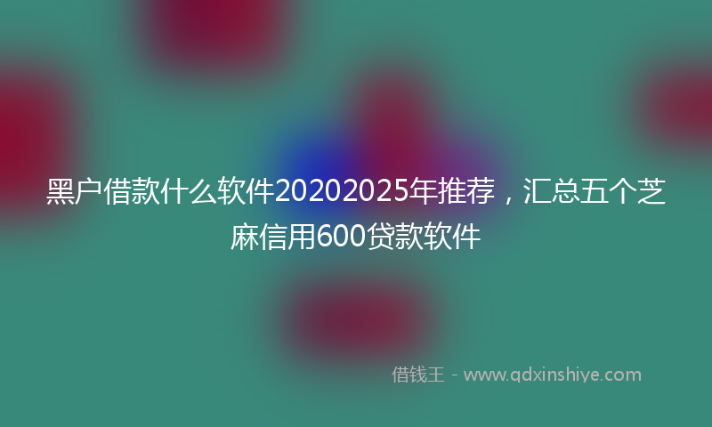 黑户借款什么软件20202025年推荐，汇总五个芝麻信用600贷款软件