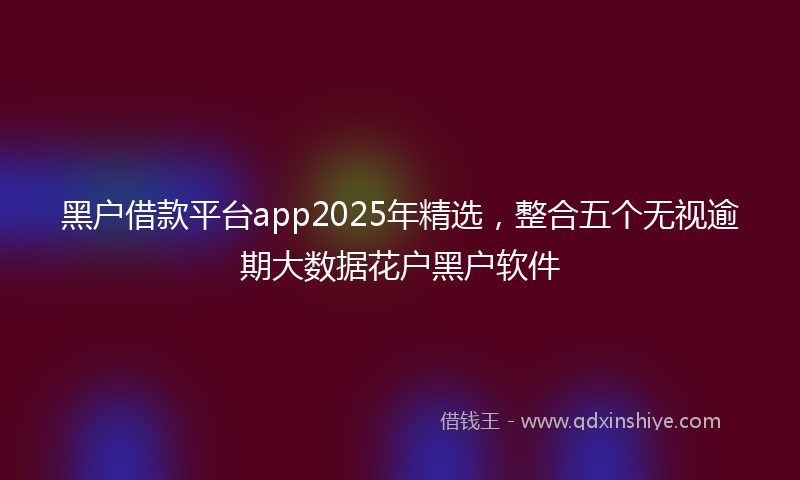黑户借款平台app2025年精选，整合五个无视逾期大数据花户黑户软件