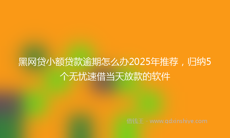 黑网贷小额贷款逾期怎么办2025年推荐，归纳5个无忧速借当天放款的软件
