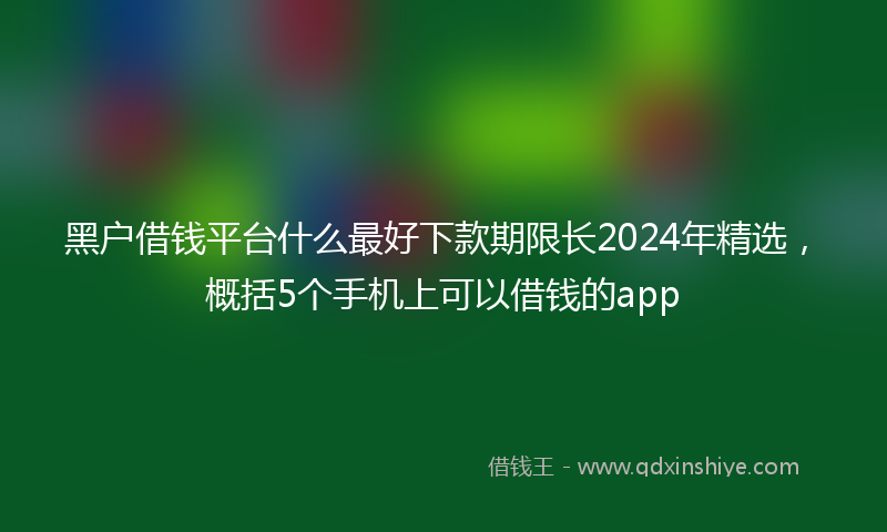 黑户借钱平台什么最好下款期限长2024年精选，概括5个手机上可以借钱的app