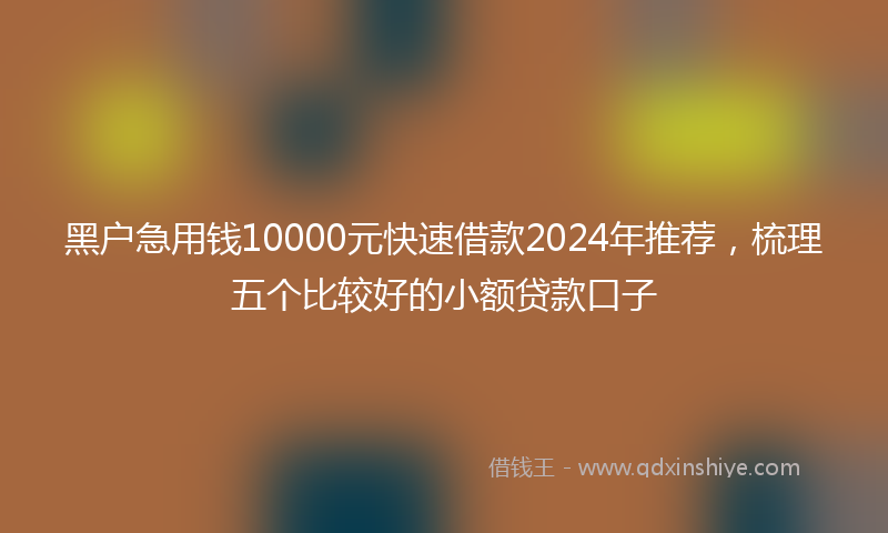 黑户急用钱10000元快速借款2024年推荐，梳理五个比较好的小额贷款口子