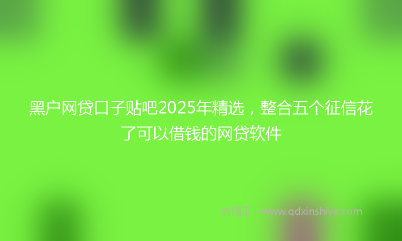 黑户网贷口子贴吧2025年精选，整合五个征信花了可以借钱的网贷软件