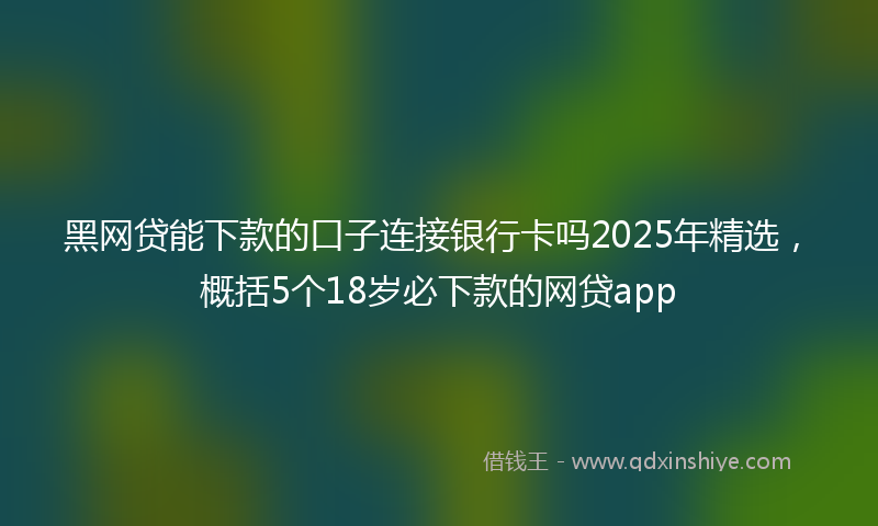 黑网贷能下款的口子连接银行卡吗2025年精选，概括5个18岁必下款的网贷app