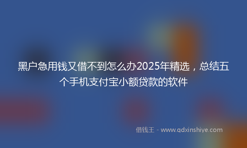 黑户急用钱又借不到怎么办2025年精选，总结五个手机支付宝小额贷款的软件