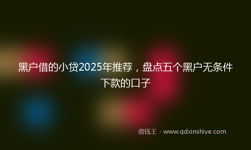 黑户借的小贷2025年推荐，盘点五个黑户无条件下款的口子