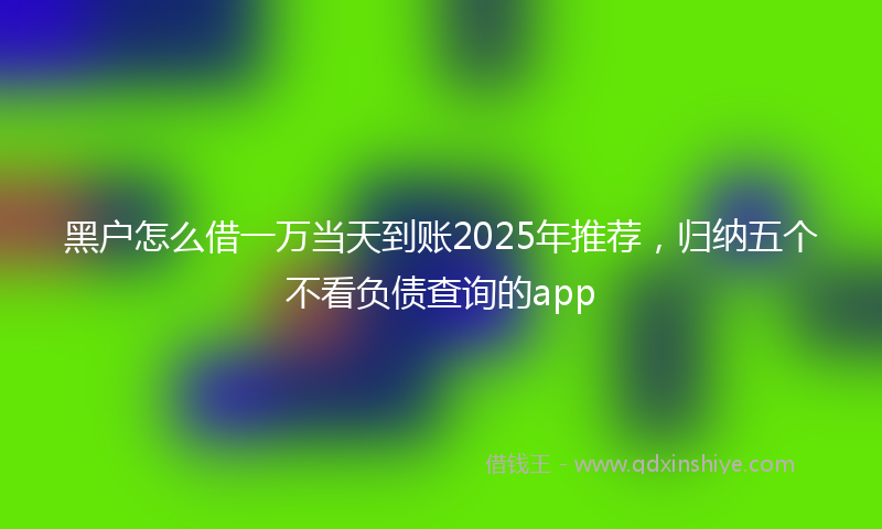 黑户怎么借一万当天到账2025年推荐，归纳五个不看负债查询的app