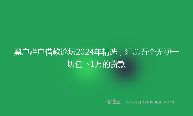 黑户烂户借款论坛2024年精选，汇总五个无视一切包下1万的贷款
