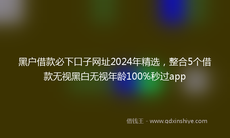 黑户借款必下口子网址2024年精选，整合5个借款无视黑白无视年龄100%秒过app