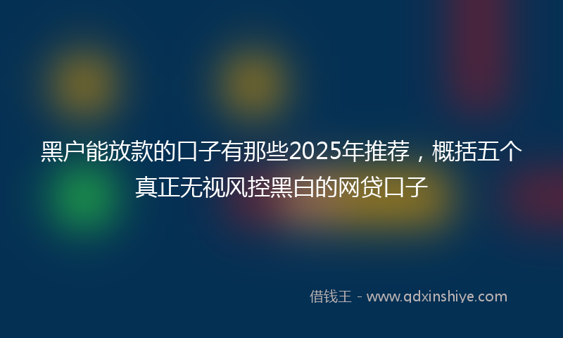 黑户能放款的口子有那些2025年推荐，概括五个真正无视风控黑白的网贷口子