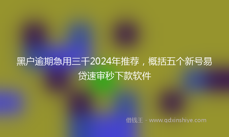 黑户逾期急用三千2024年推荐，概括五个新号易贷速审秒下款软件