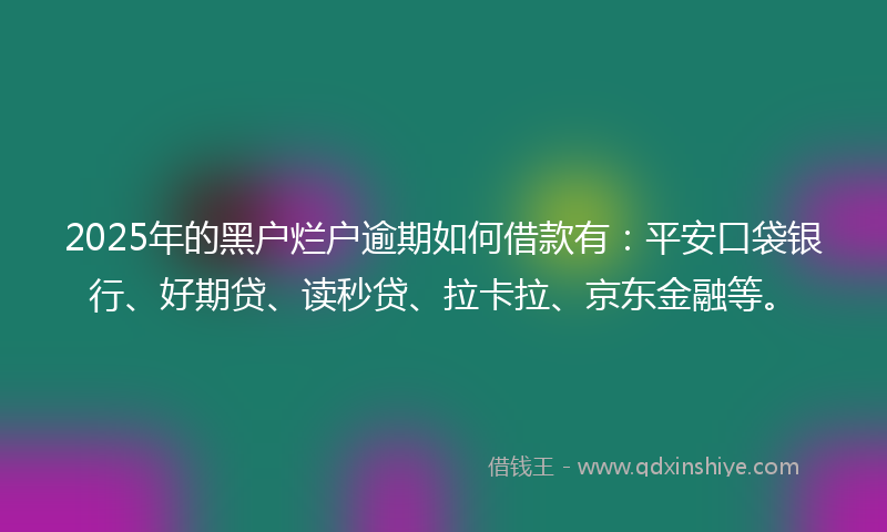 2025年的黑户烂户逾期如何借款有：平安口袋银行、好期贷、读秒贷、拉卡拉、京东金融等。