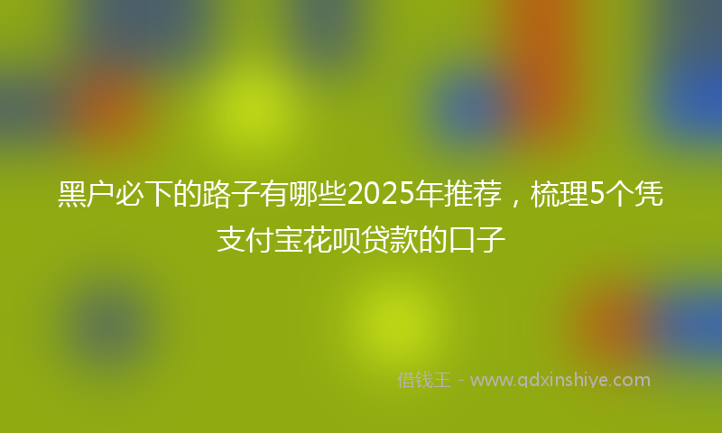 黑户必下的路子有哪些2025年推荐，梳理5个凭支付宝花呗贷款的口子