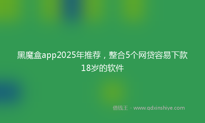 黑魔盒app2025年推荐，整合5个网贷容易下款18岁的软件