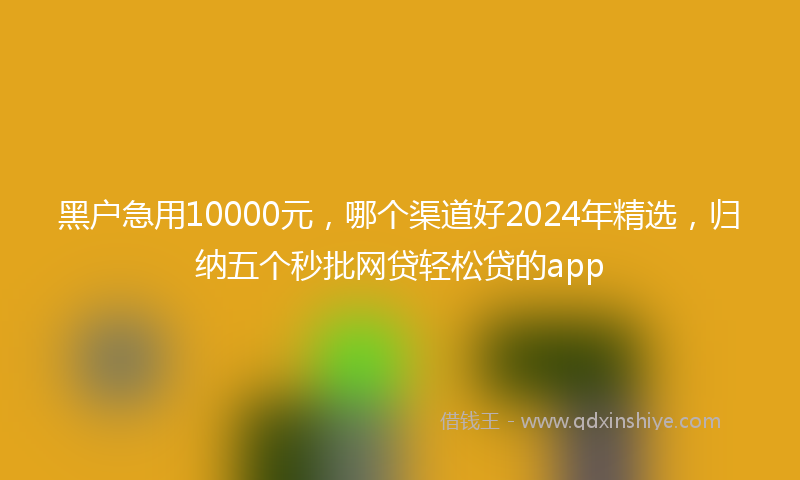 黑户急用10000元，哪个渠道好2024年精选，归纳五个秒批网贷轻松贷的app