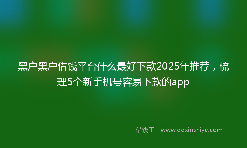 黑户黑户借钱平台什么最好下款2025年推荐，梳理5个新手机号容易下款的app