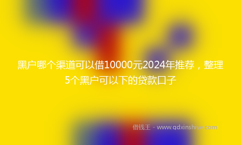 黑户哪个渠道可以借10000元2024年推荐，整理5个黑户可以下的贷款口子
