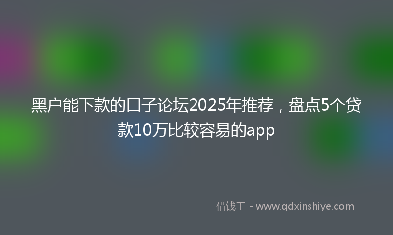 黑户能下款的口子论坛2025年推荐，盘点5个贷款10万比较容易的app