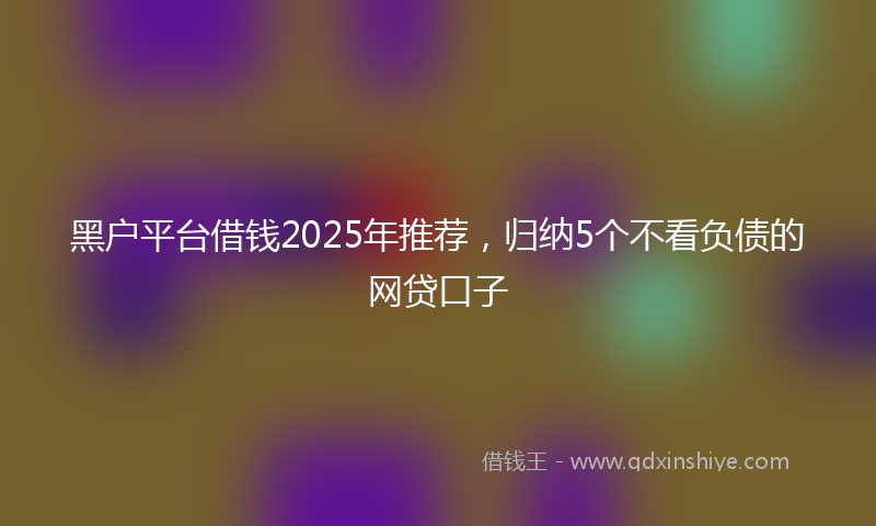 黑户平台借钱2025年推荐，归纳5个不看负债的网贷口子