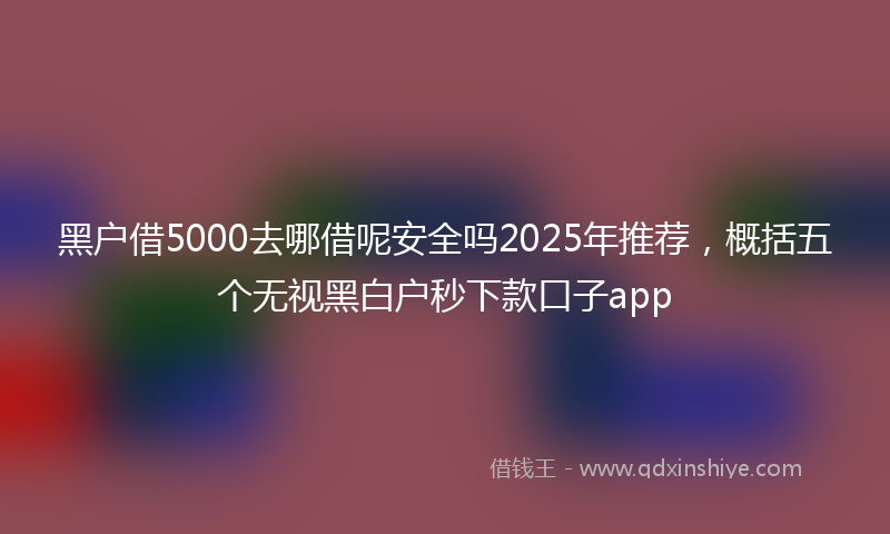 黑户借5000去哪借呢安全吗2025年推荐，概括五个无视黑白户秒下款口子app