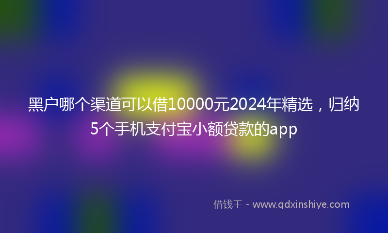 黑户哪个渠道可以借10000元2024年精选，归纳5个手机支付宝小额贷款的app