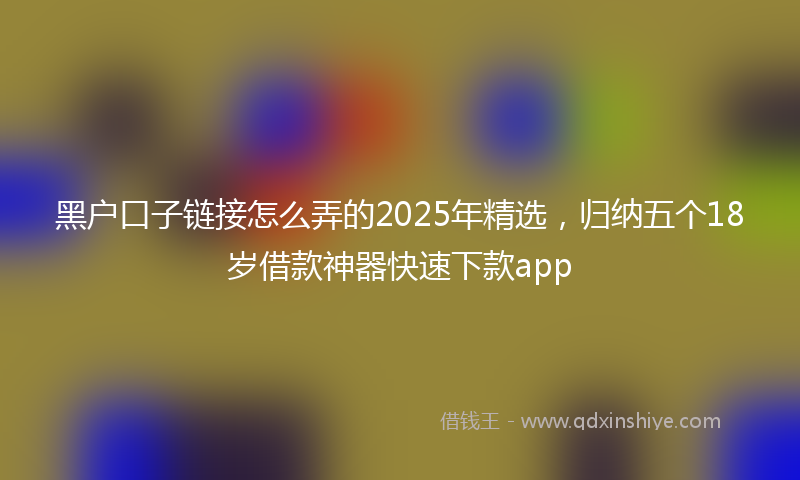 黑户口子链接怎么弄的2025年精选，归纳五个18岁借款神器快速下款app