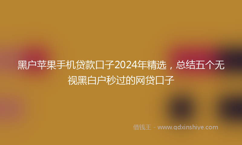 黑户苹果手机贷款口子2024年精选，总结五个无视黑白户秒过的网贷口子